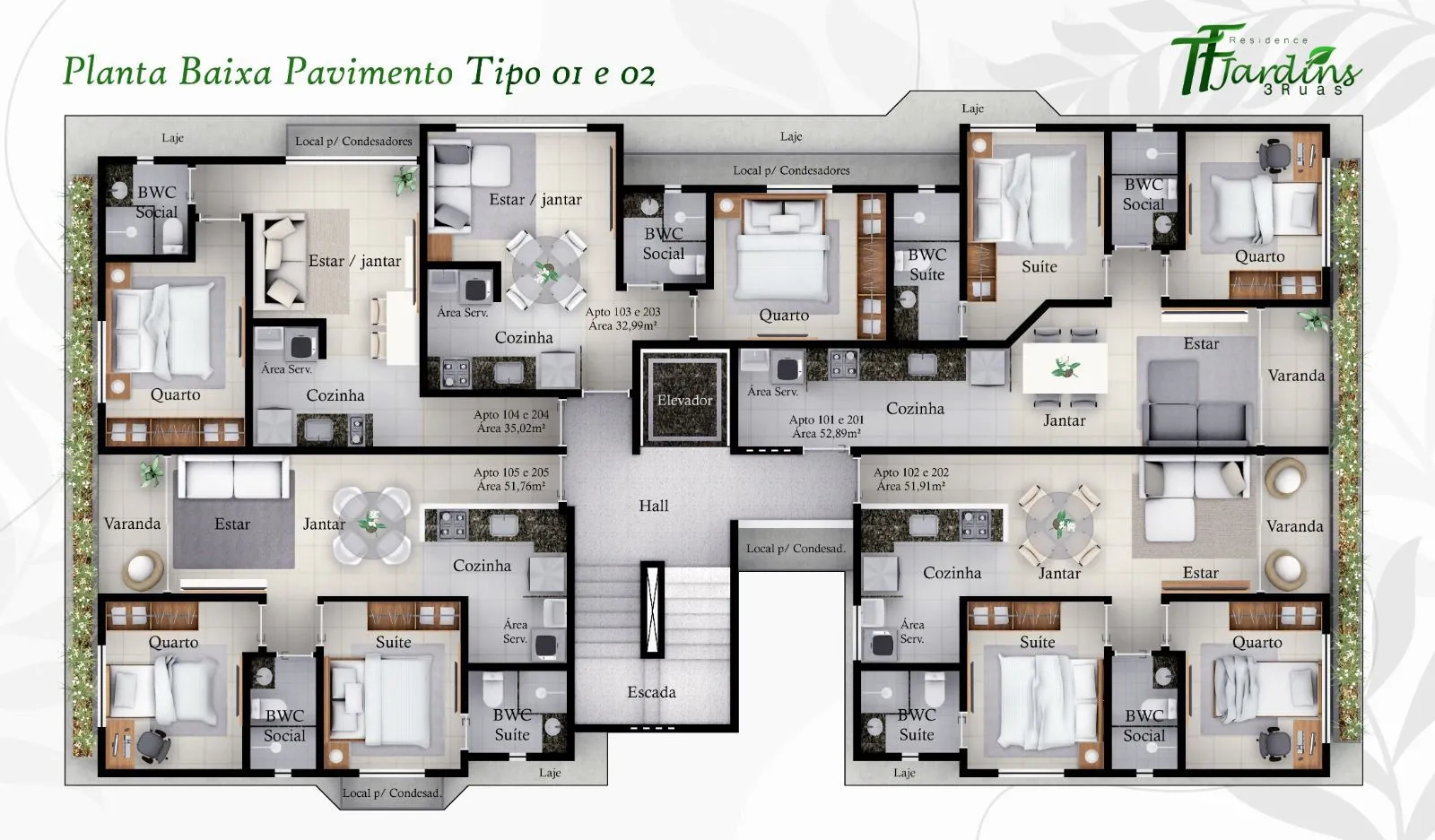 APARTAMENTOS À VENDA NOS BANCÁRIOS – JOÃO PESSOA/PB - TF JARDINS 3 RUAS RESIDENCE - imagem 8